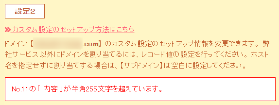 ムームーDNSでの255文字制限